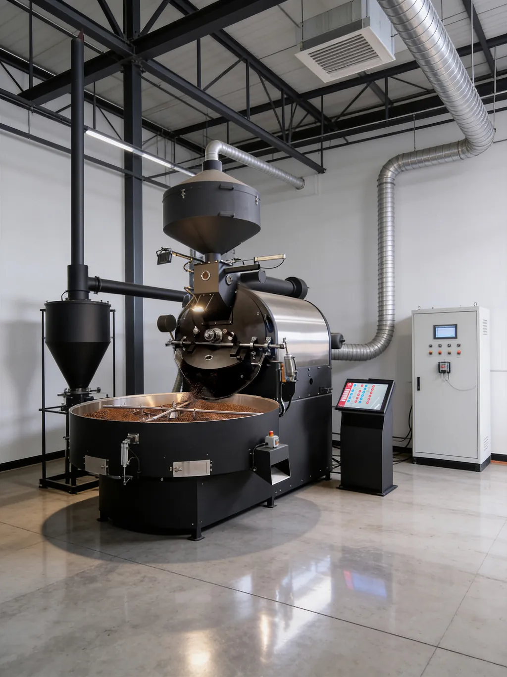 ATLANTICA 120 roasting system installed in a production hall