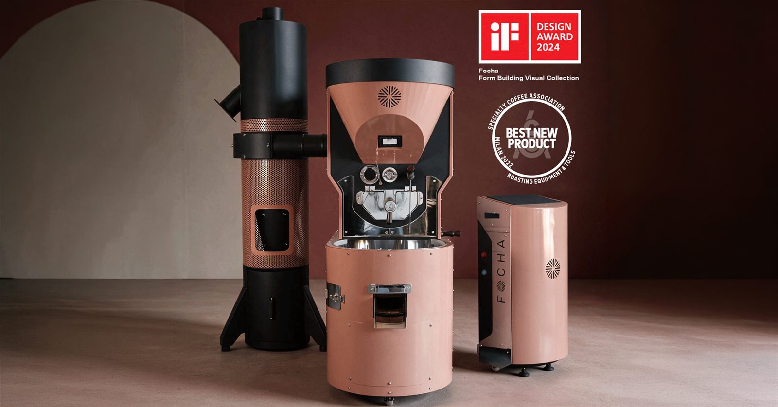FOCHA coffee roaster with iF Design Award and SCA Best New Product recognition